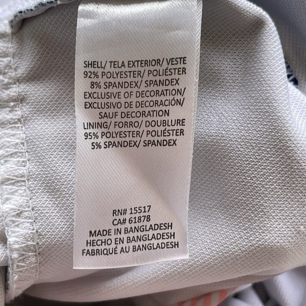 Penelope Mack Girls Size 6 Striped One Piece Swimsuit  White Pink Blue - Picture 5 of 5